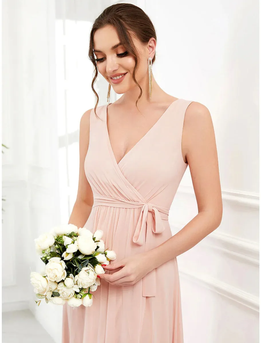 A-Line Wedding Guest Dresses Elegant Dress Party Wear Asymmetrical Sleeveless Spaghetti Strap Chiffon with Ruffles Slit