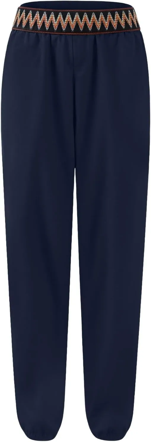 ADHOWBEW Capri Pants for Women Wide Leg Cotton Lounge Dressy Trendy Flowy Casual Drawstring Comfy Bottoms with Pockets
