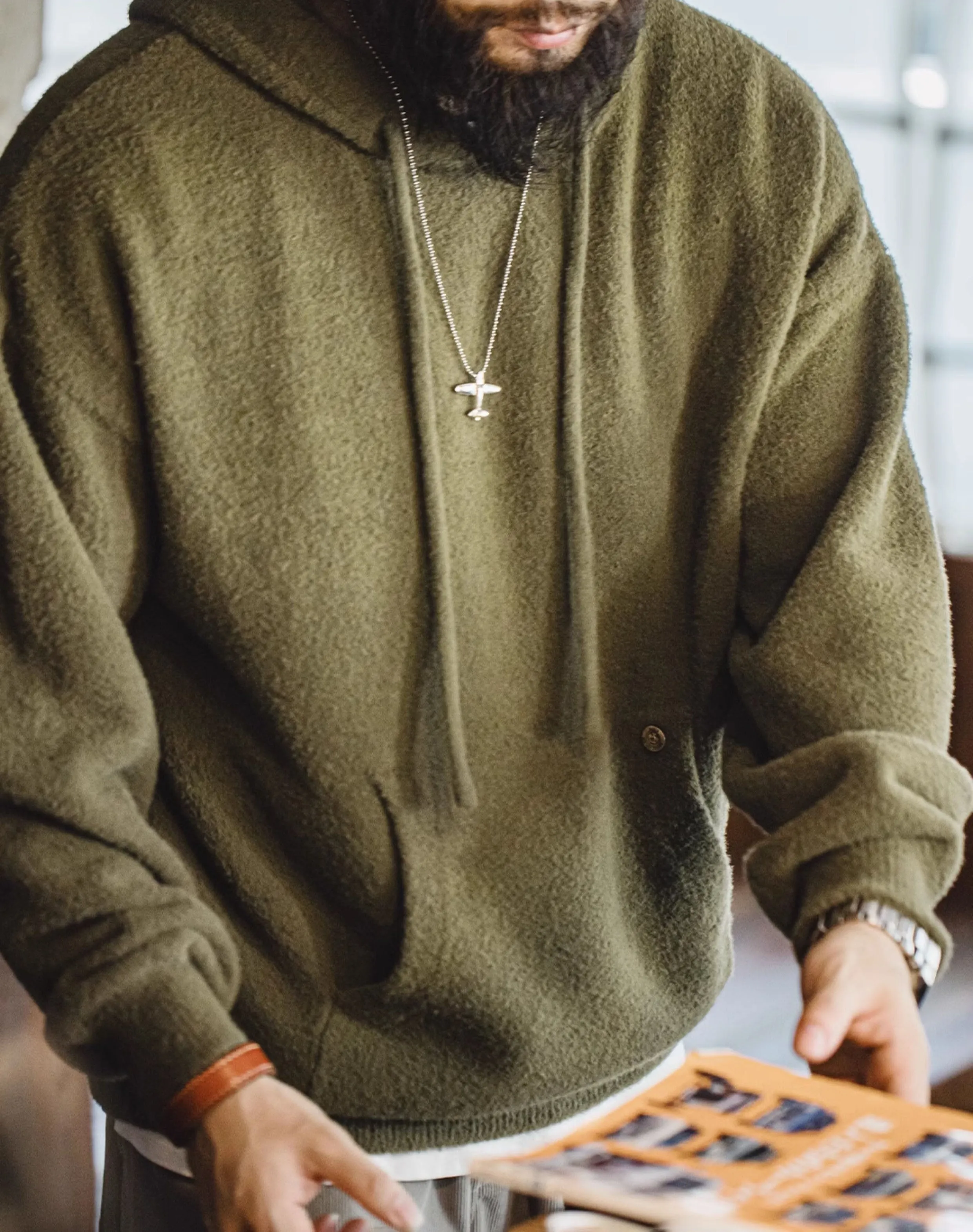American Casual Double-Sided Imitation Mink Fleece Warm Men's Sweater