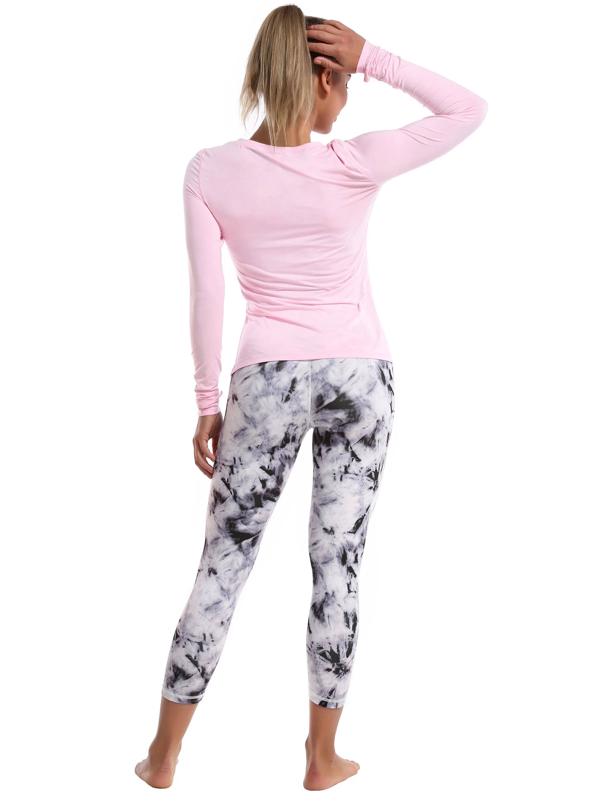 Athlete Long Sleeve Tops lightpink ins_Plus Size