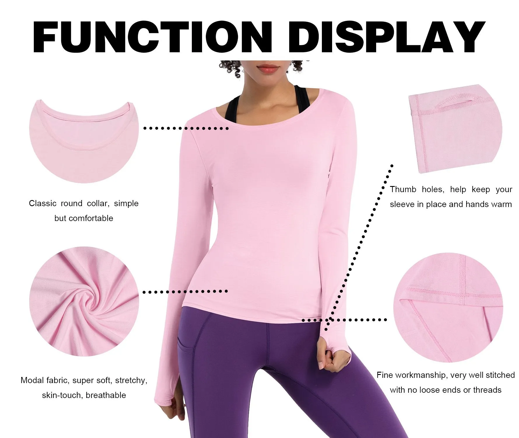 Athlete Long Sleeve Tops lightpink ins_Plus Size
