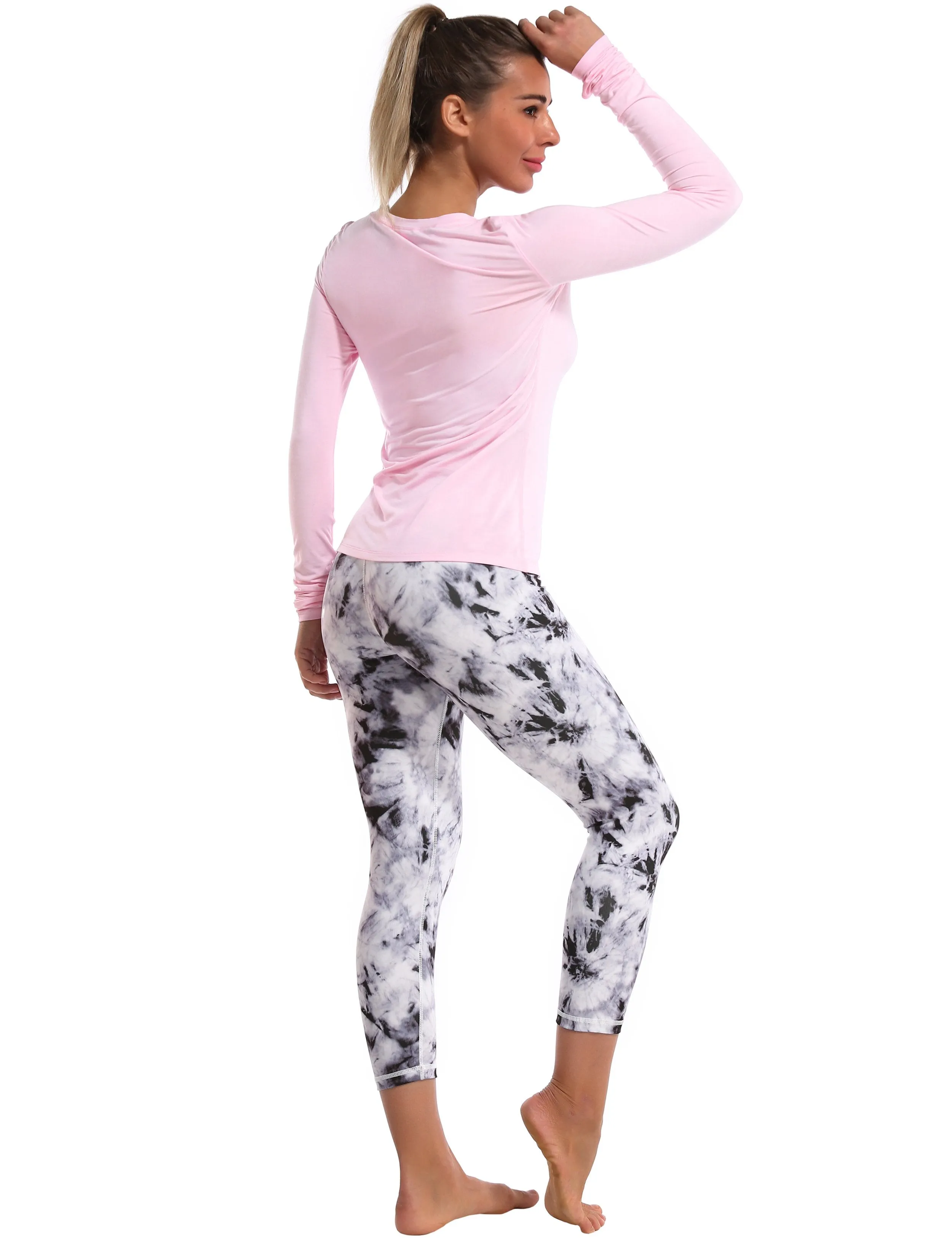 Athlete Long Sleeve Tops lightpink ins_Plus Size