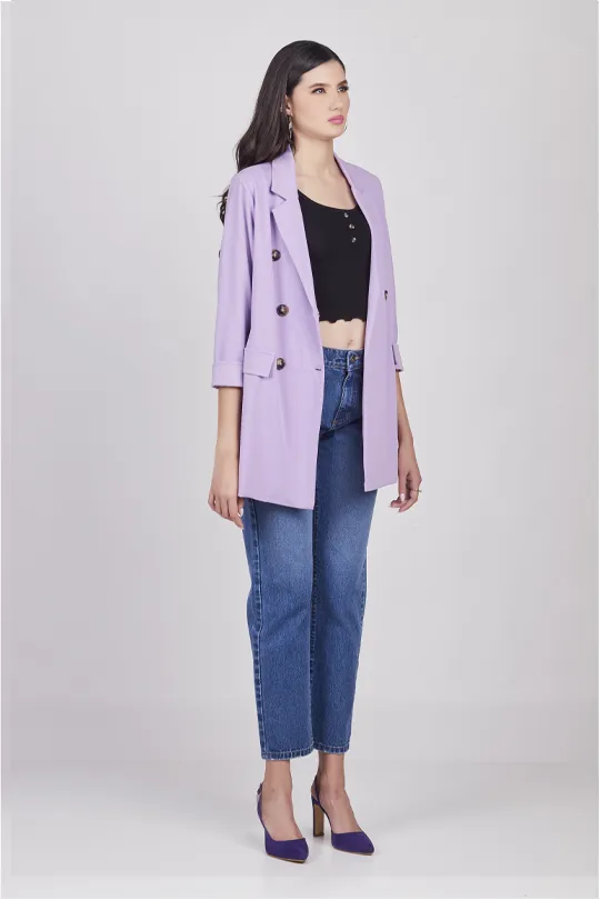 Blazer Lila de cuello solapa