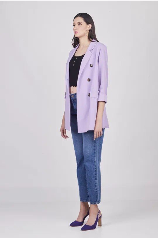 Blazer Lila de cuello solapa