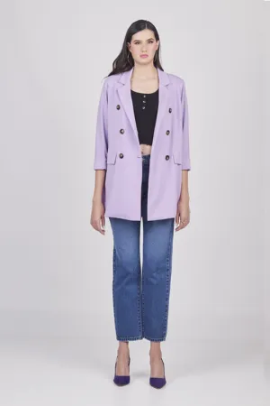 Blazer Lila de cuello solapa