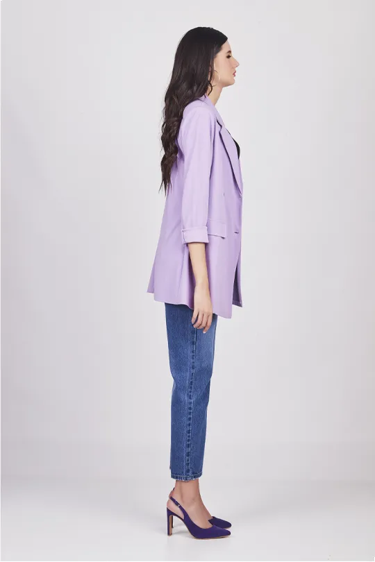 Blazer Lila de cuello solapa