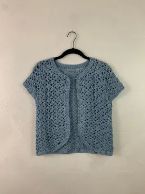 Blue hydrangea cardigan