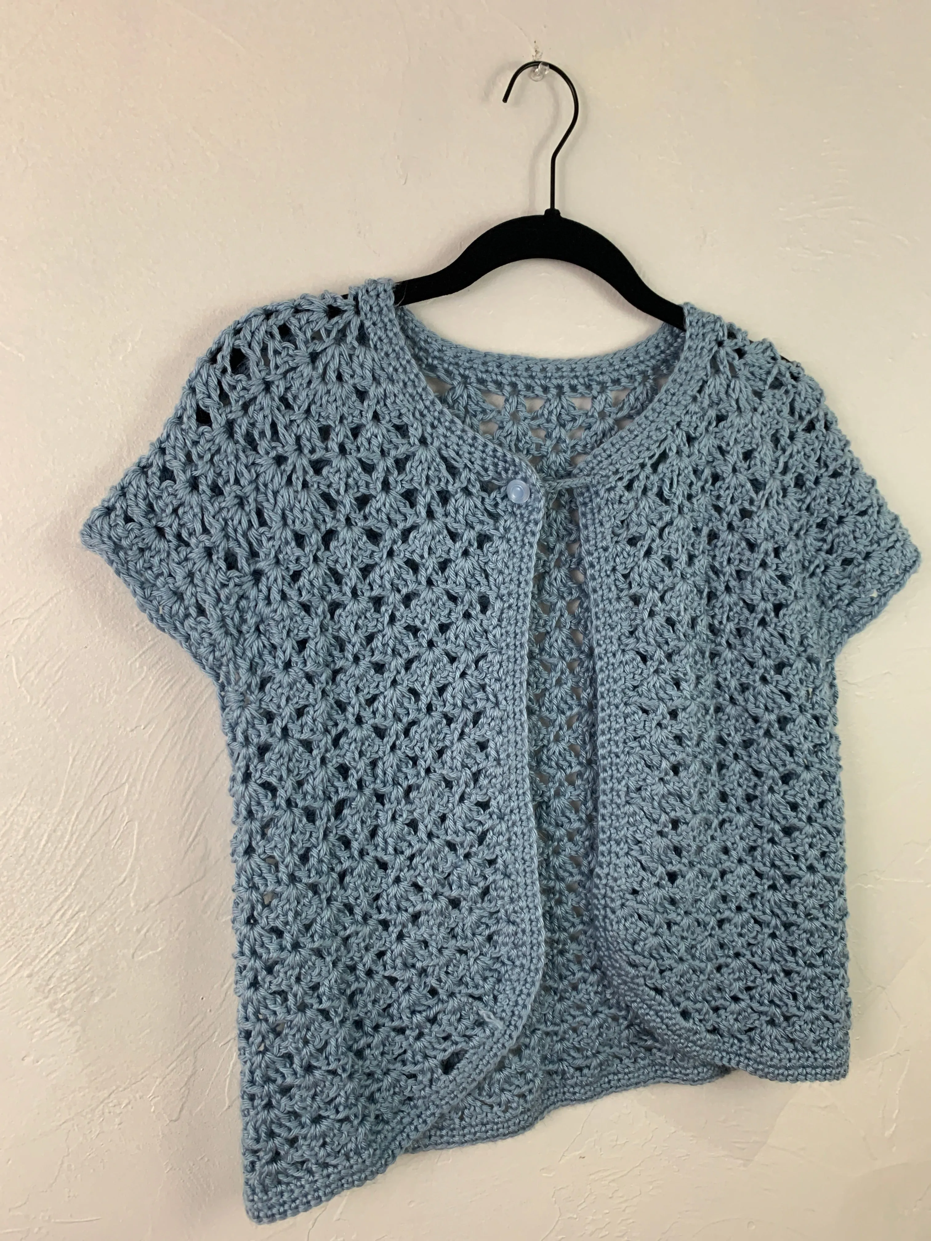 Blue hydrangea cardigan