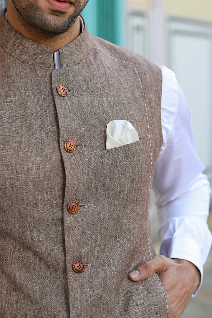 Brown Threadwork Bandi Set