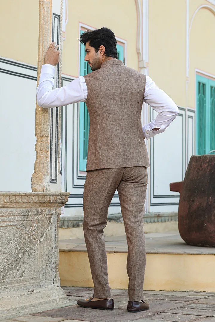 Brown Threadwork Bandi Set