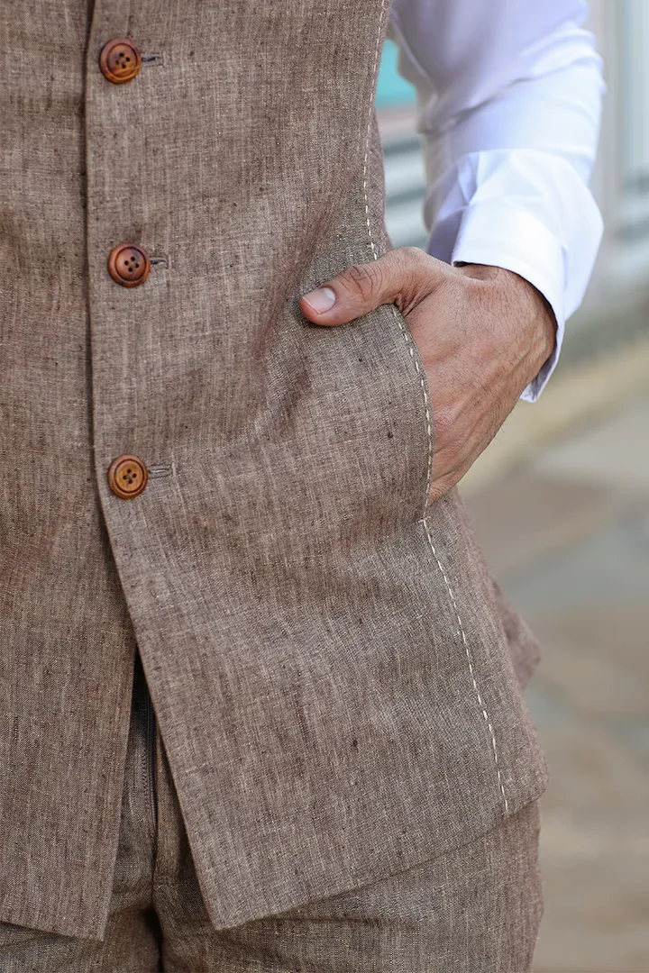 Brown Threadwork Bandi Set