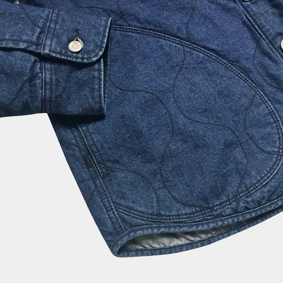 BZEN M.3177-DAYTON REGULAR FIT QUILTED WORK SHIRT-10oz-E0 MID INDIGO
