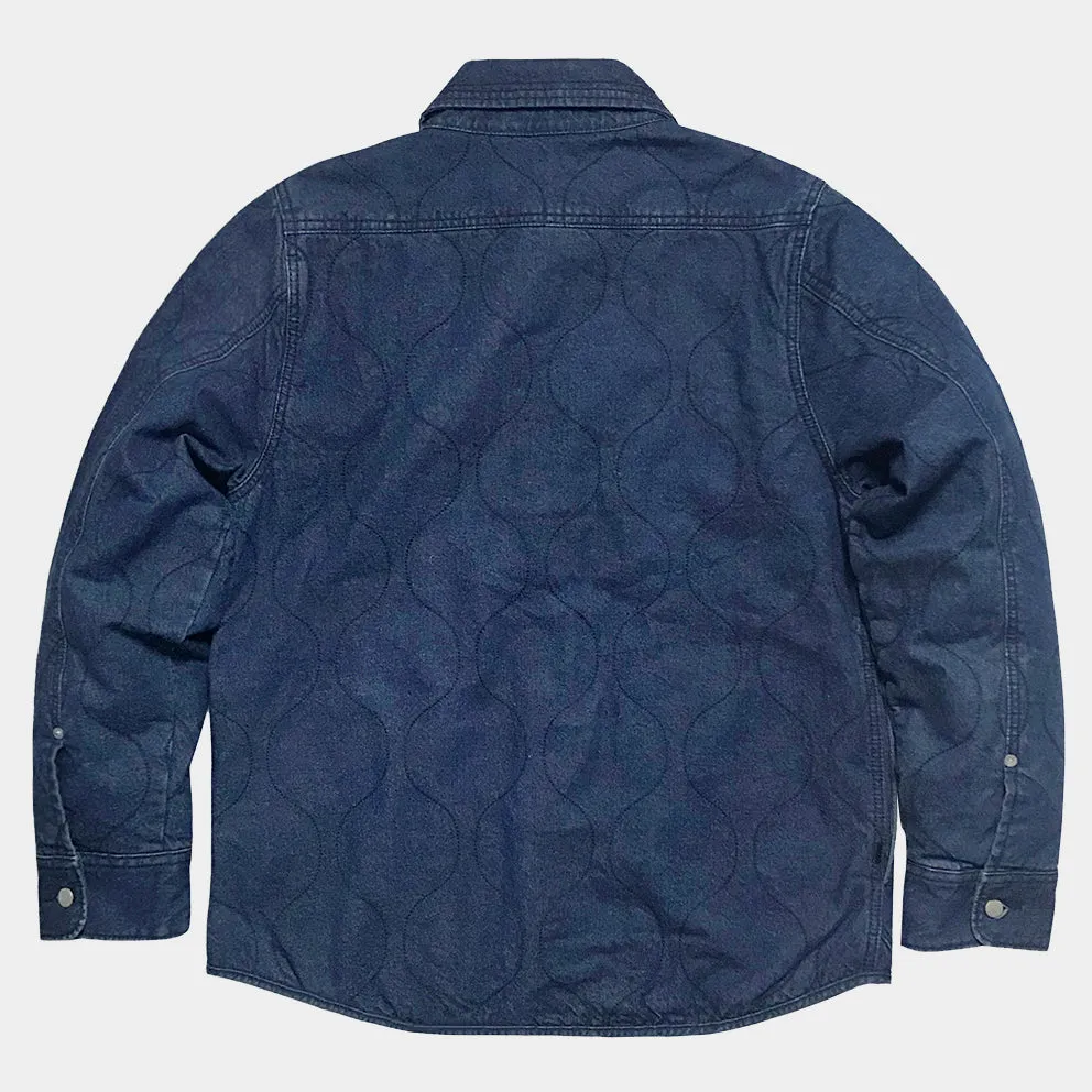 BZEN M.3177-DAYTON REGULAR FIT QUILTED WORK SHIRT-10oz-E0 MID INDIGO