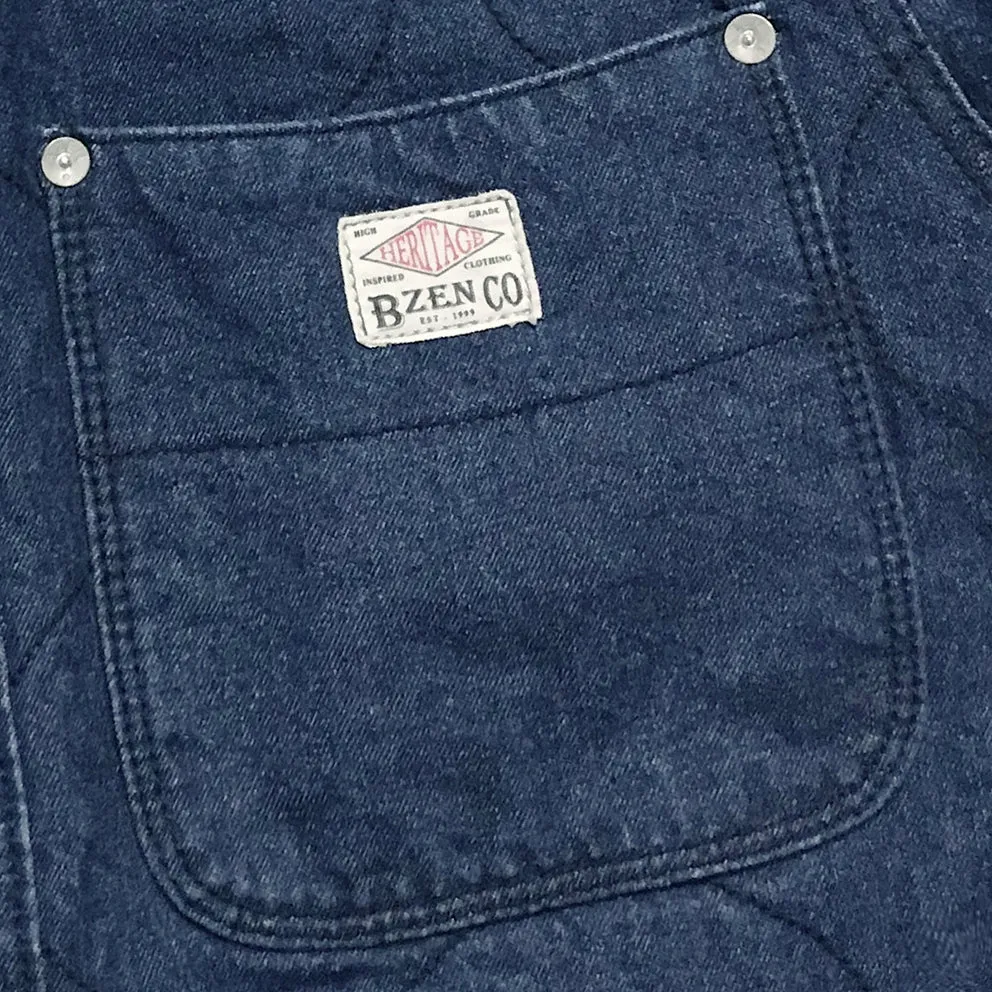 BZEN M.3177-DAYTON REGULAR FIT QUILTED WORK SHIRT-10oz-E0 MID INDIGO