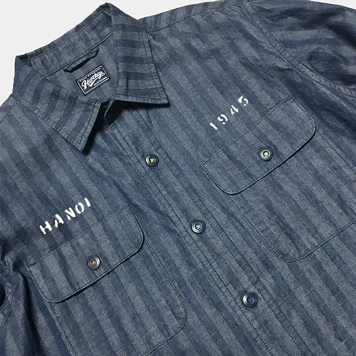 BZEN M.3239-BRIGGS REGULAR FIT SHIRT-6.5oz- E0 RINSE INDIGO