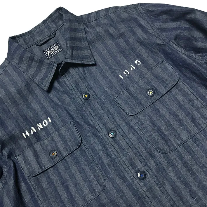 BZEN M.3239-BRIGGS REGULAR FIT SHIRT-6.5oz- E0 RINSE INDIGO