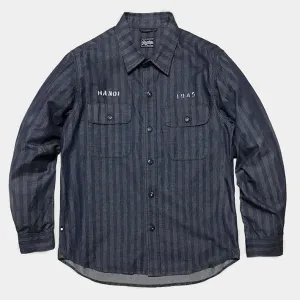BZEN M.3239-BRIGGS REGULAR FIT SHIRT-6.5oz- E0 RINSE INDIGO