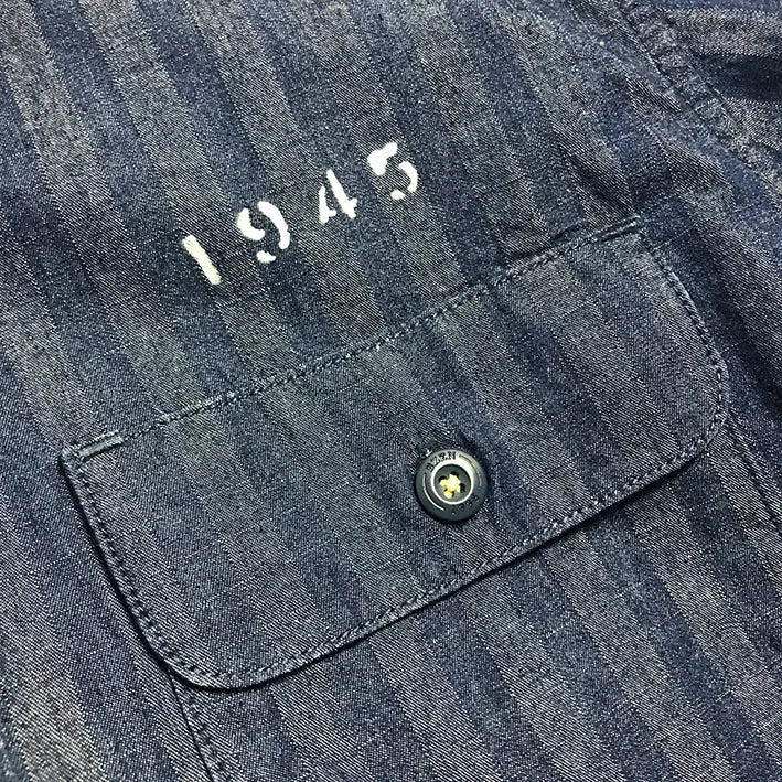 BZEN M.3239-BRIGGS REGULAR FIT SHIRT-6.5oz- E0 RINSE INDIGO