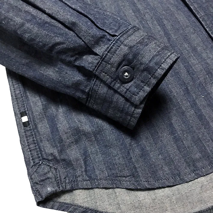 BZEN M.3239-BRIGGS REGULAR FIT SHIRT-6.5oz- E0 RINSE INDIGO