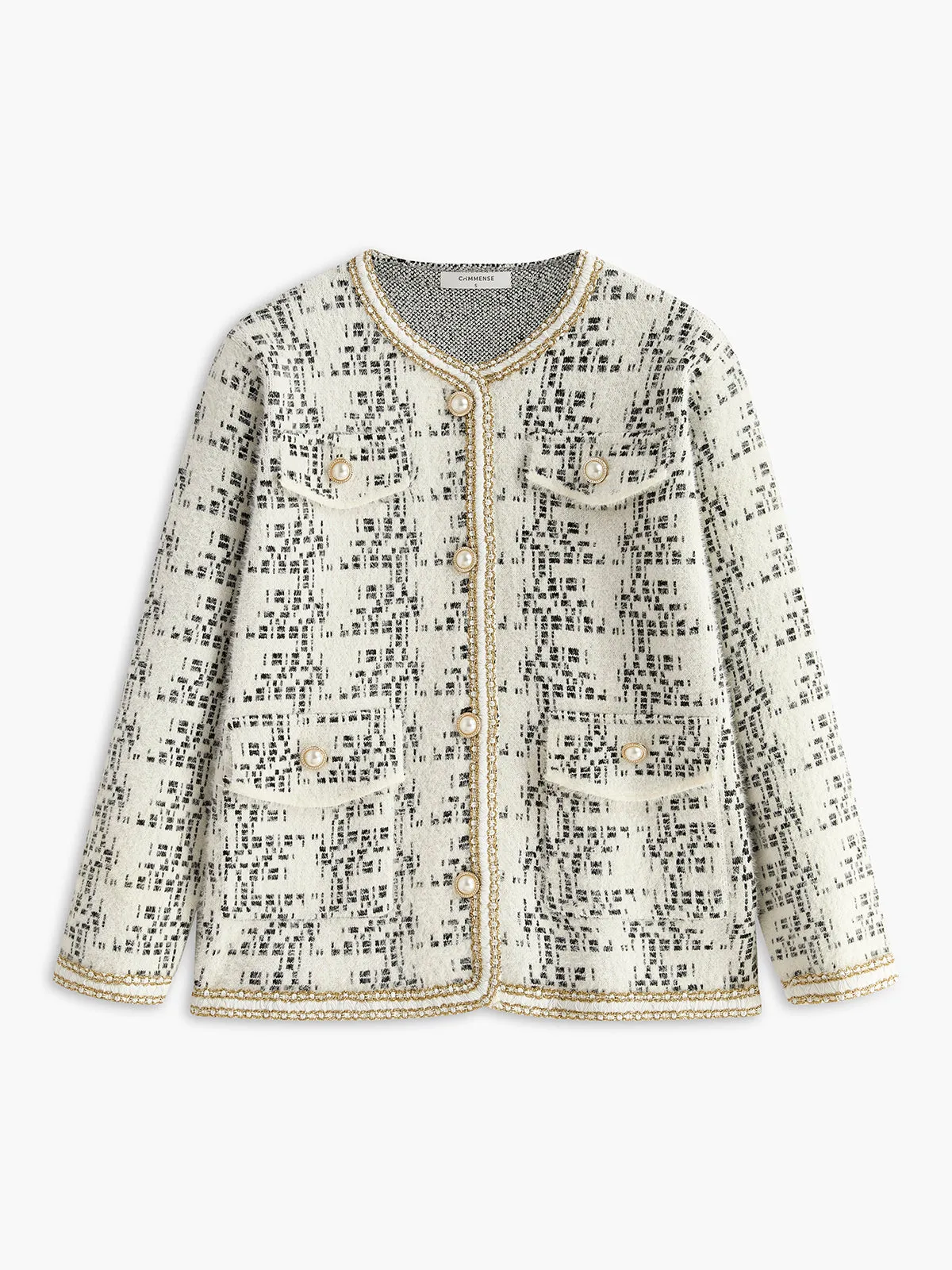 Chicmy-Winter Outfits Christmas Thanksgiving Gift New Year's Eve Outfits Streetwear Fashion Elegant Pearl Button Knit Outerwear