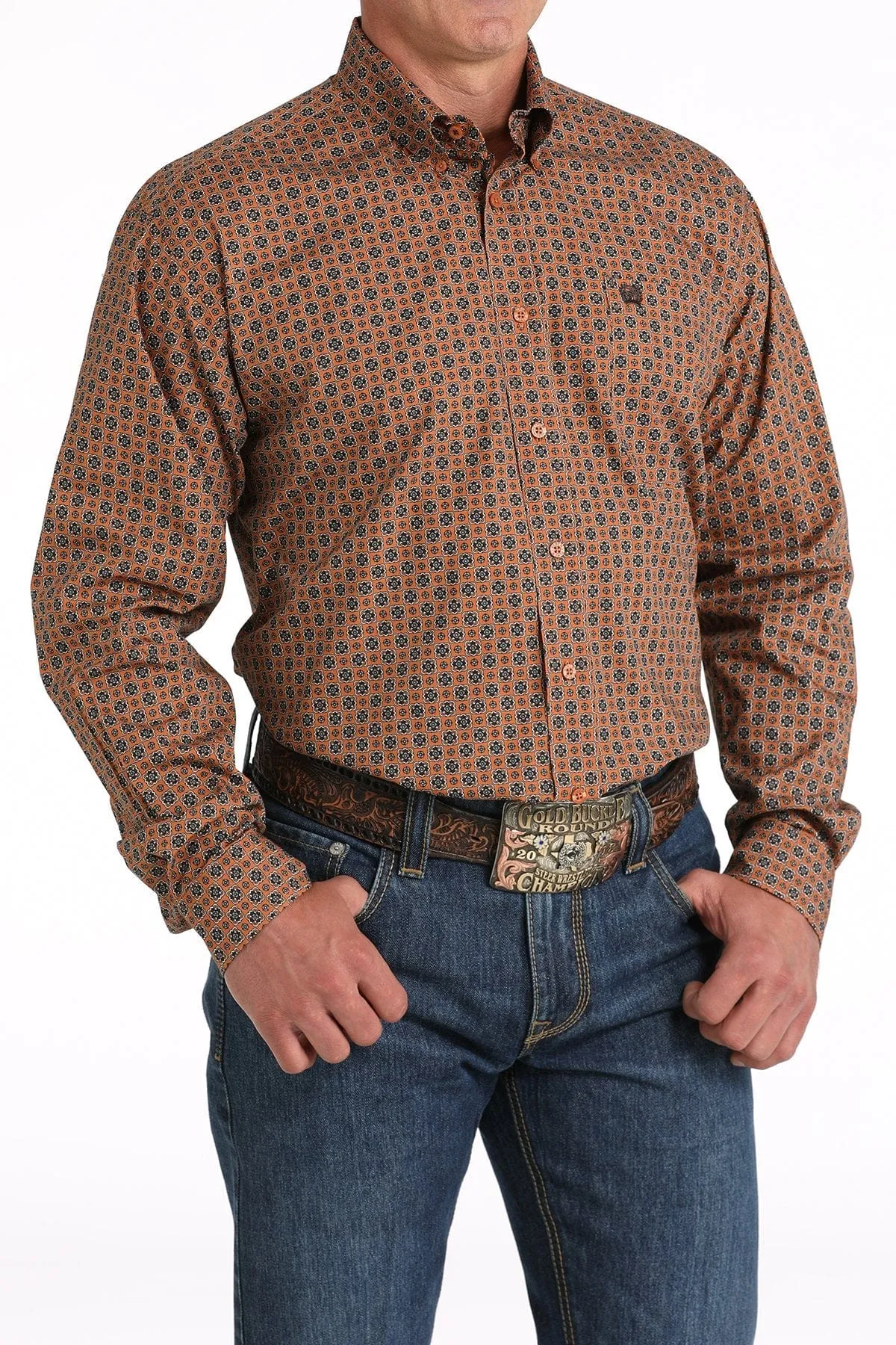 Cinch Men's Geometric Print Button-Down Western Shirt MTW1105821