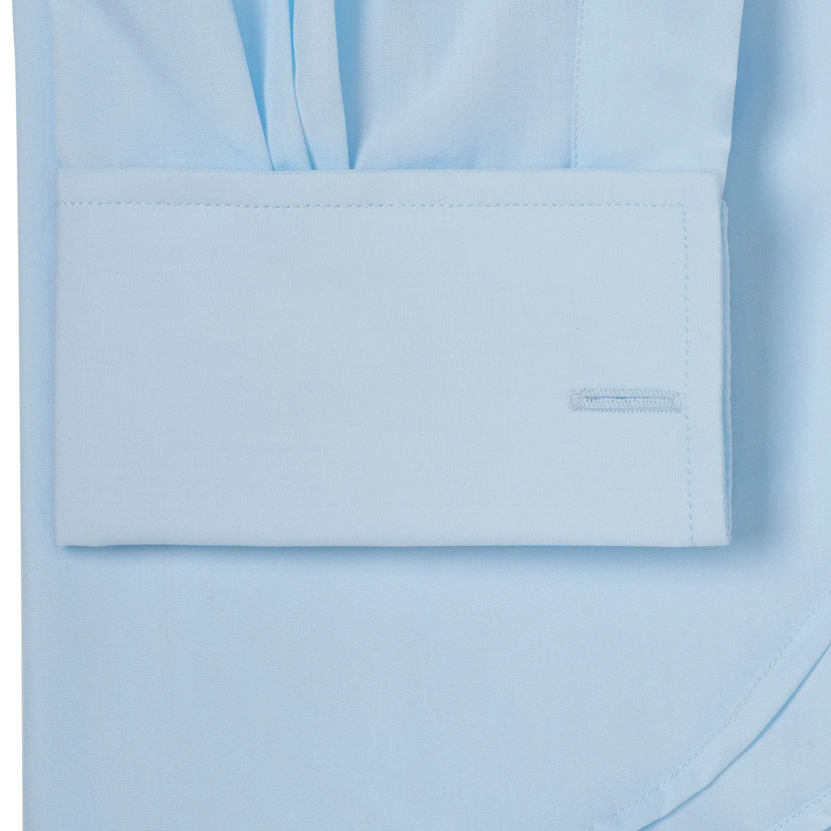Classic Fit Plain Soyella Double Cuff Shirt in Sky Blue