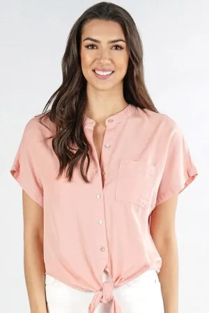 Classic Tencel Button down Short Sleeve Top