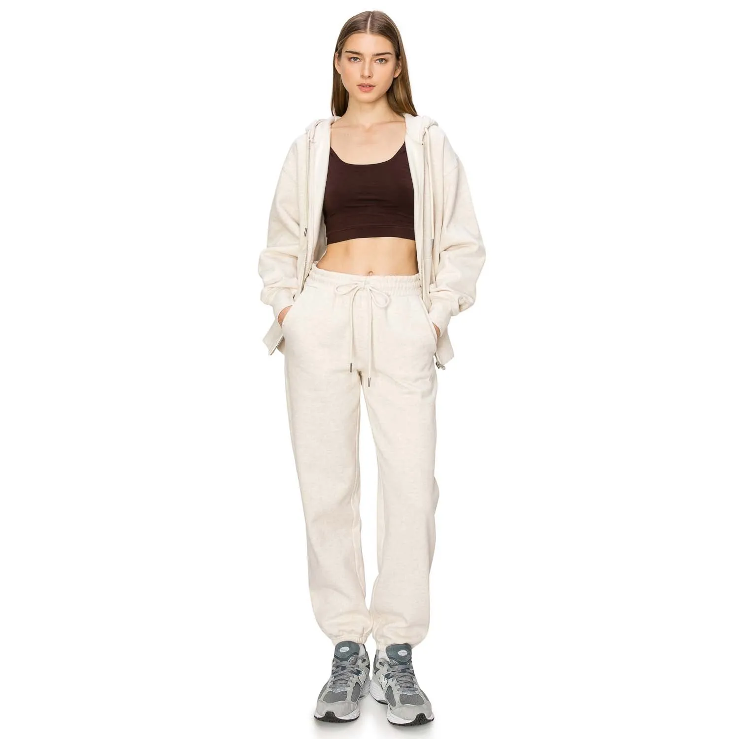 Cloud Fleece Zip Up Hoodie - Light Oatmeal
