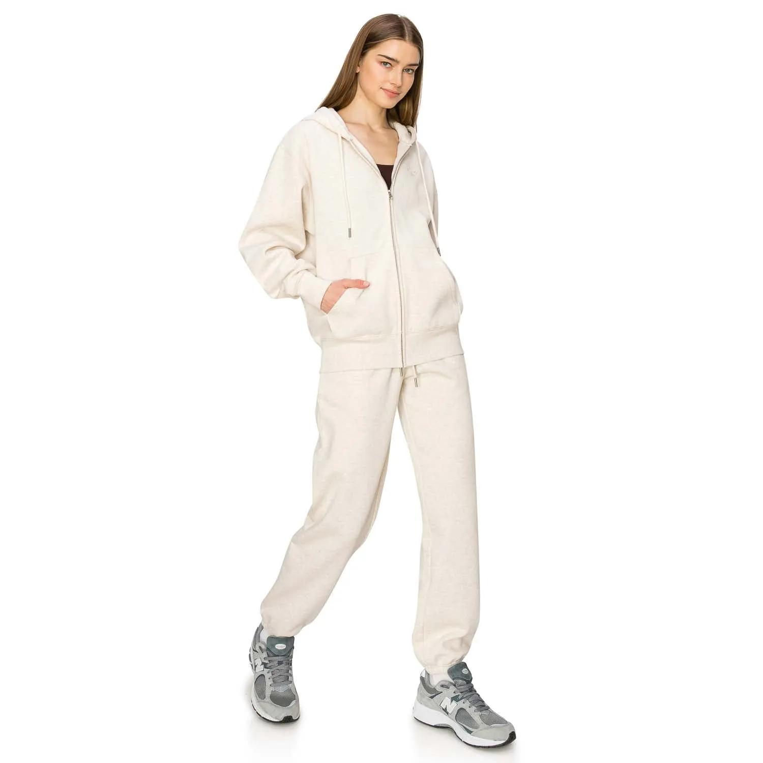 Cloud Fleece Zip Up Hoodie - Light Oatmeal