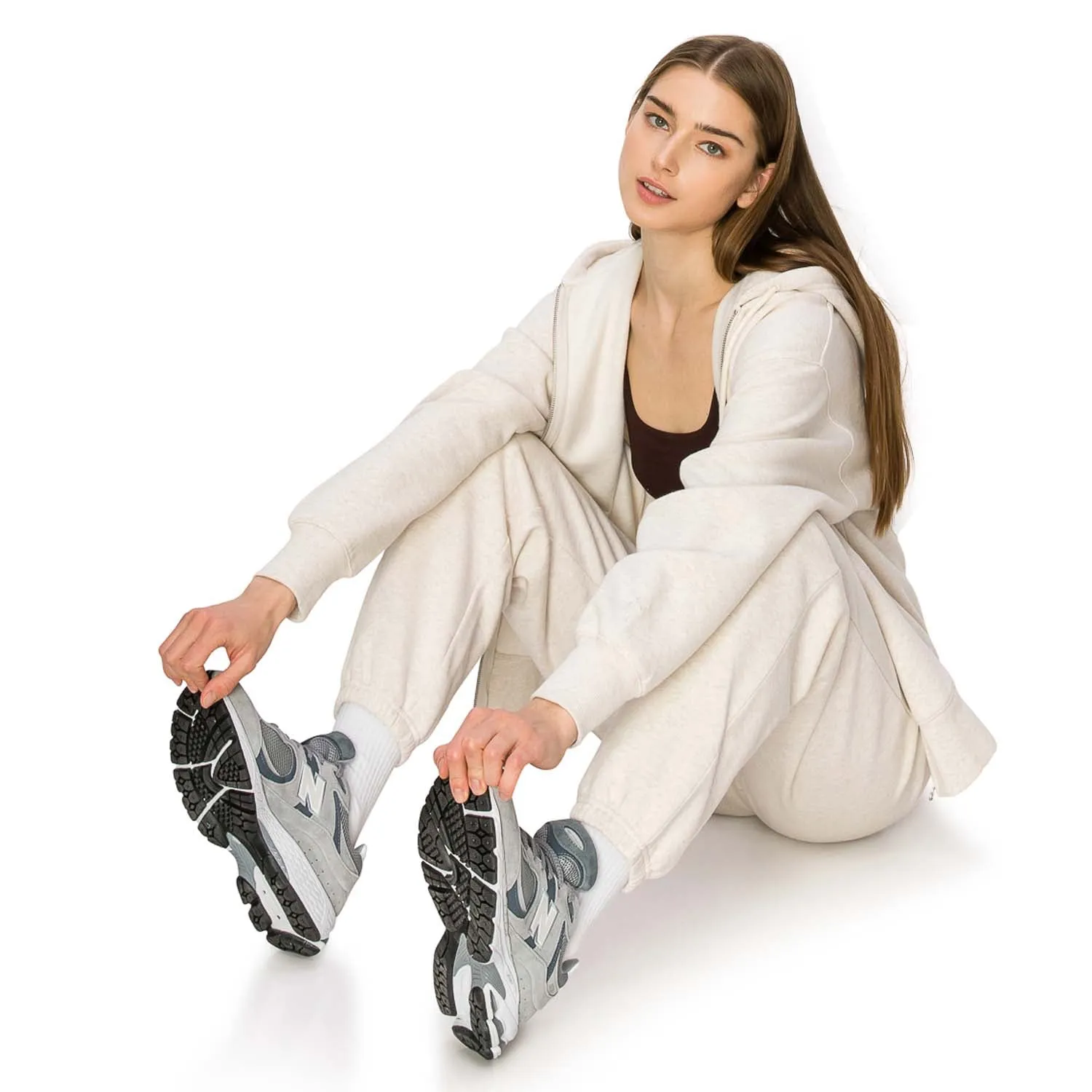 Cloud Fleece Zip Up Hoodie - Light Oatmeal