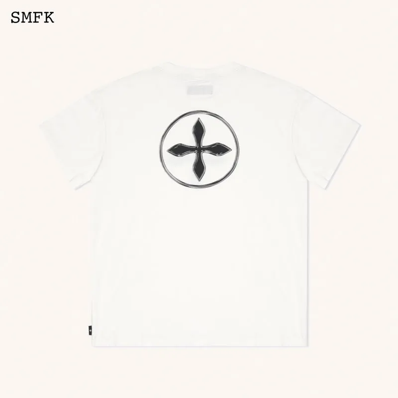 Compass Cross Vintage Oversize Tee in White