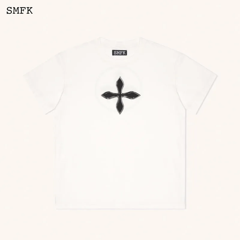 Compass Cross Vintage Oversize Tee in White