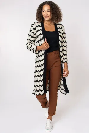 Contrast Zig Zag Cardigan
