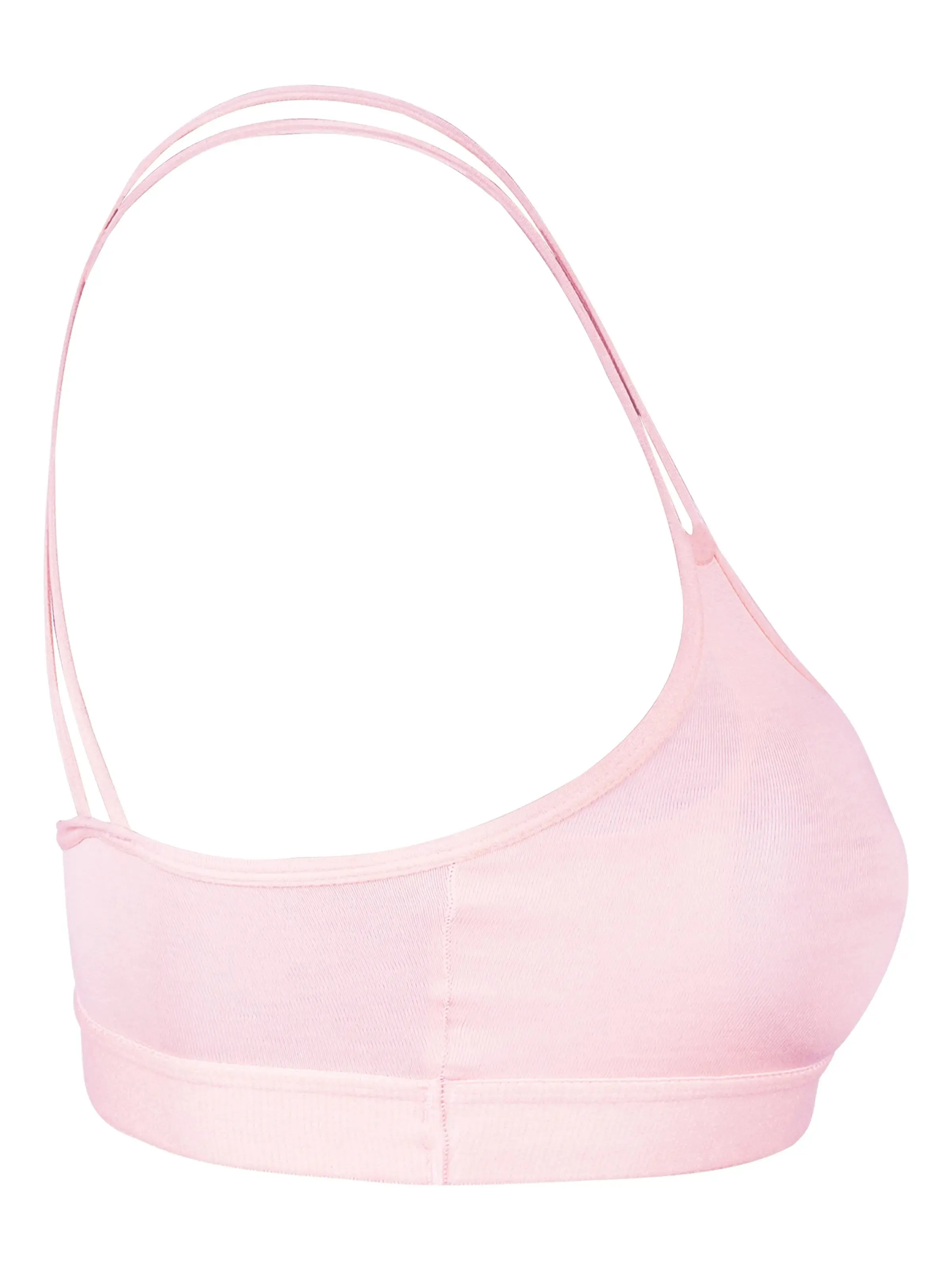 Criss Cross Back Cotton Sports Bra For Women | Removable Pads | Elasticated Underband | Good Support | Full Coverage Bra Pack Of 1 | Light Pink Workout Bra