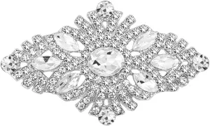 Dainty Clear Austrian Crystal Flower Brooch Lapel Pins for Women Lady Bridal Delicate Vintage Brooches Pin for Dresses Suit Wedding Party Fashion Trendy Jewelry