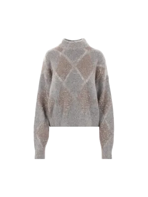 Dazzling Argyle Mohair Sweater