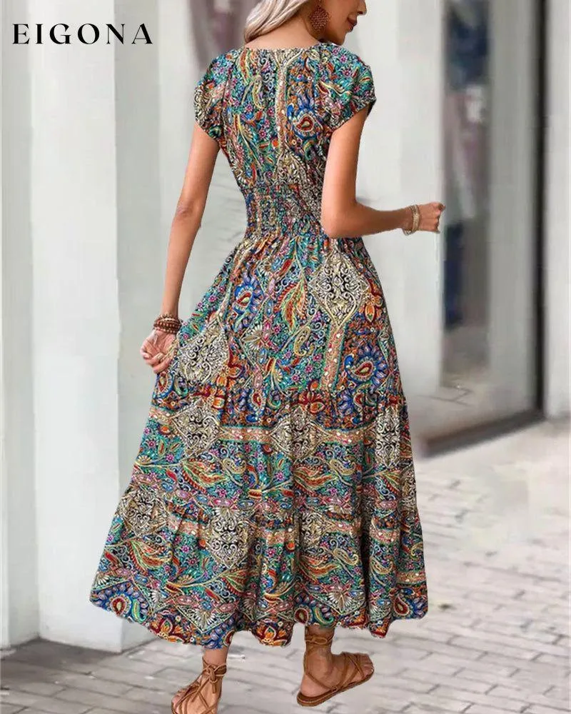 Elegant vintage printed dress