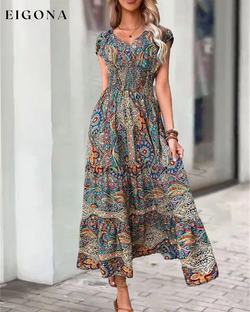 Elegant vintage printed dress