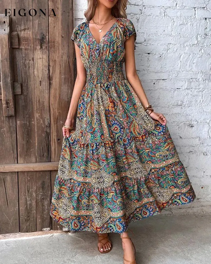 Elegant vintage printed dress
