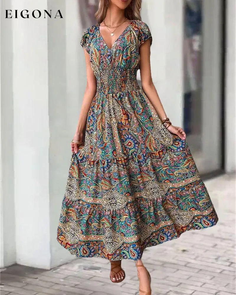 Elegant vintage printed dress
