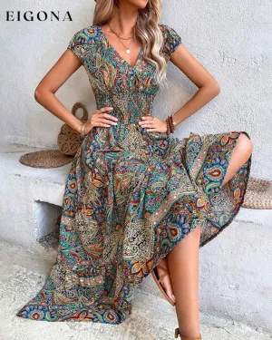 Elegant vintage printed dress