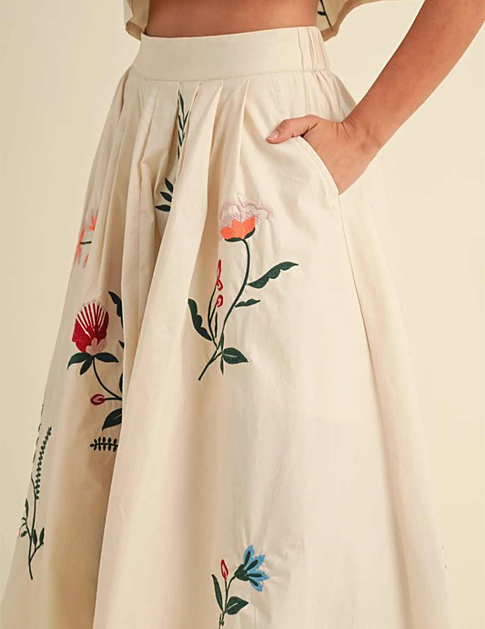 Fiona Floral Embroidered Circle Skirt