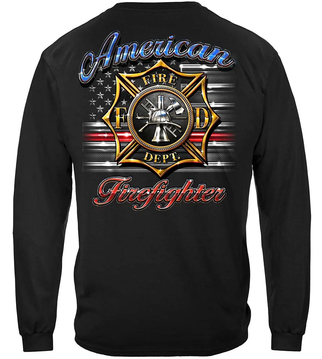 Firefighter Vintage Tattoo Art Classic Long Sleeve Shirts