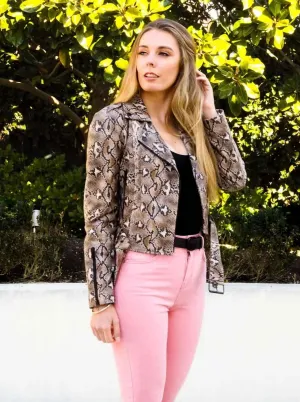 Florence Biker | Snake-print