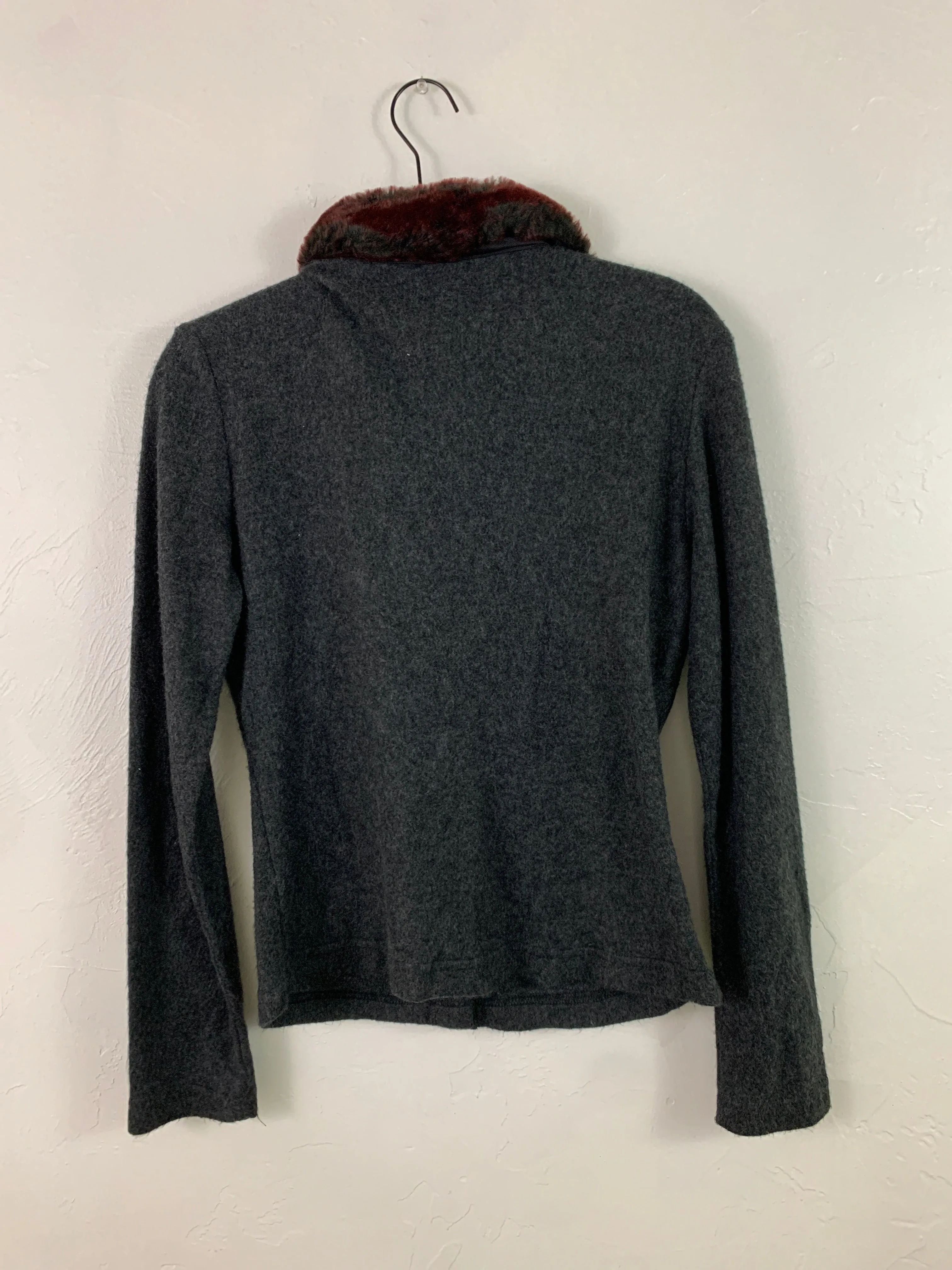 Fur collar cardigan