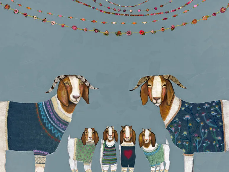 Goats In Sweaters Canvas Wall Art