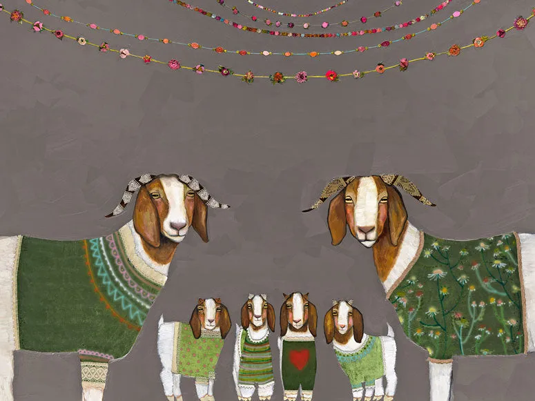 Goats In Sweaters Canvas Wall Art