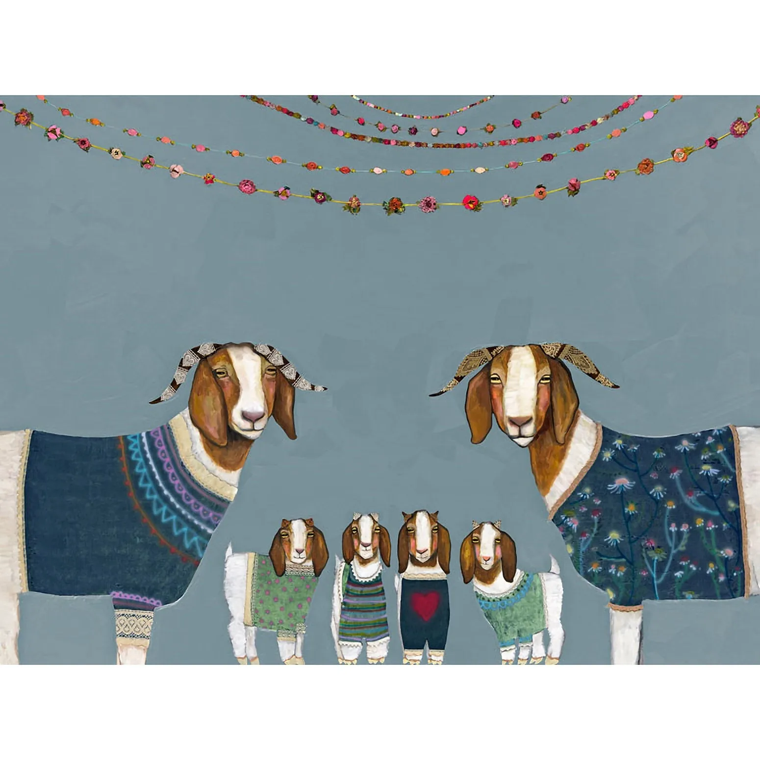 Goats In Sweaters Canvas Wall Art