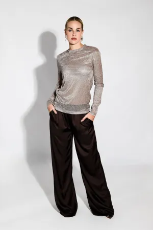 Golden Shimmering Mesh Teresa Top