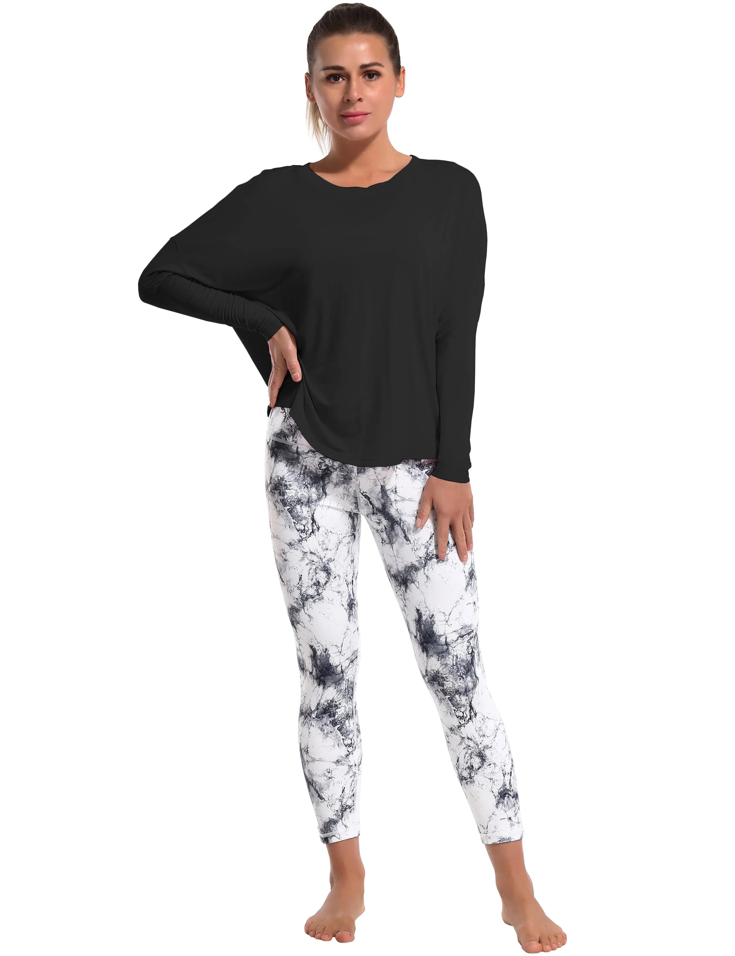 Golf Batwing Tunic Tops black_Golf